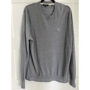 Ted Baker London Mens Sweater   2XL Gray Pullover Lightweight 100% Wool EUC